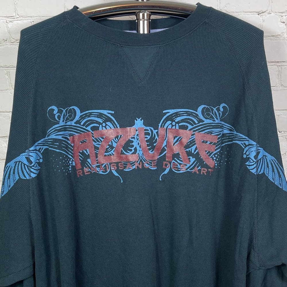 NWT VINTAGE 90's AZZURE MEN'S THERMAL WAFFLE KNIT SHIRT SIZE 3XL
